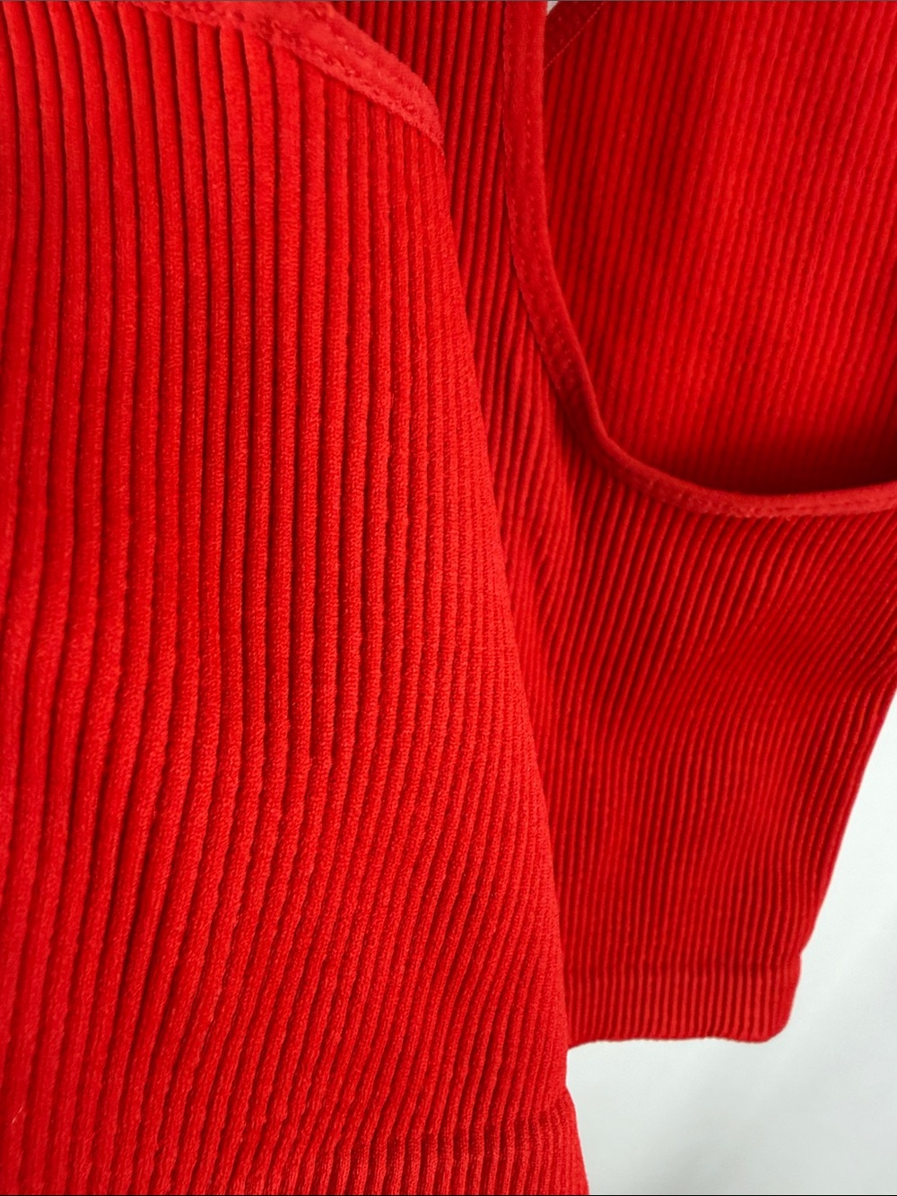 Zella Red Ribbed Racerback Sports Bra - Picture 5 of 7